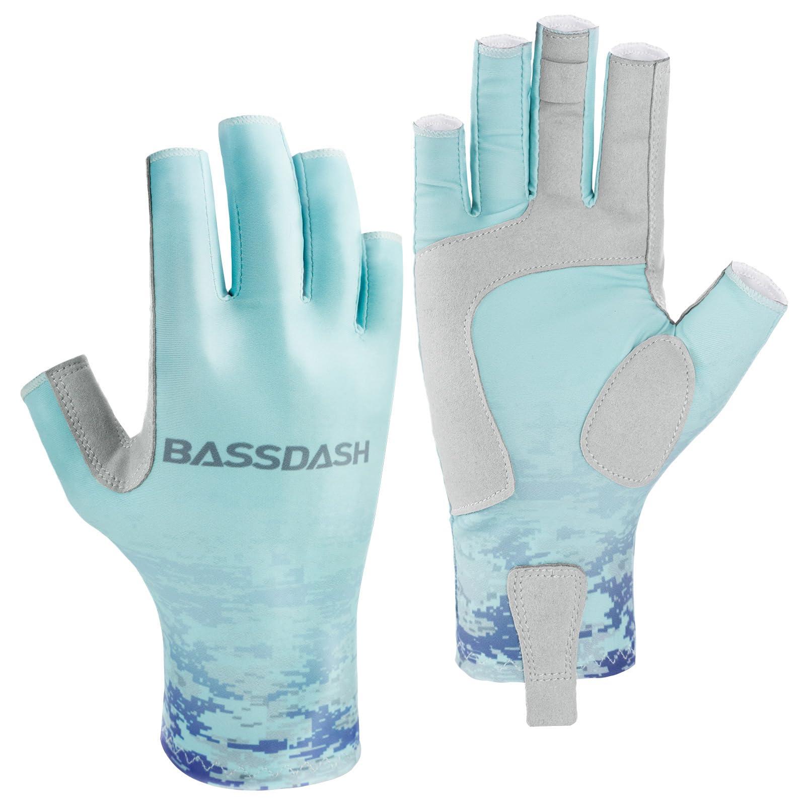 BASSDASH BASSDASH ALTIMATE UPF 50+ Womens Fishing Gloves UV Sun Protection Fingerless Gloves for Kayaking Paddling Hiking Cycling Driving Shooting Training