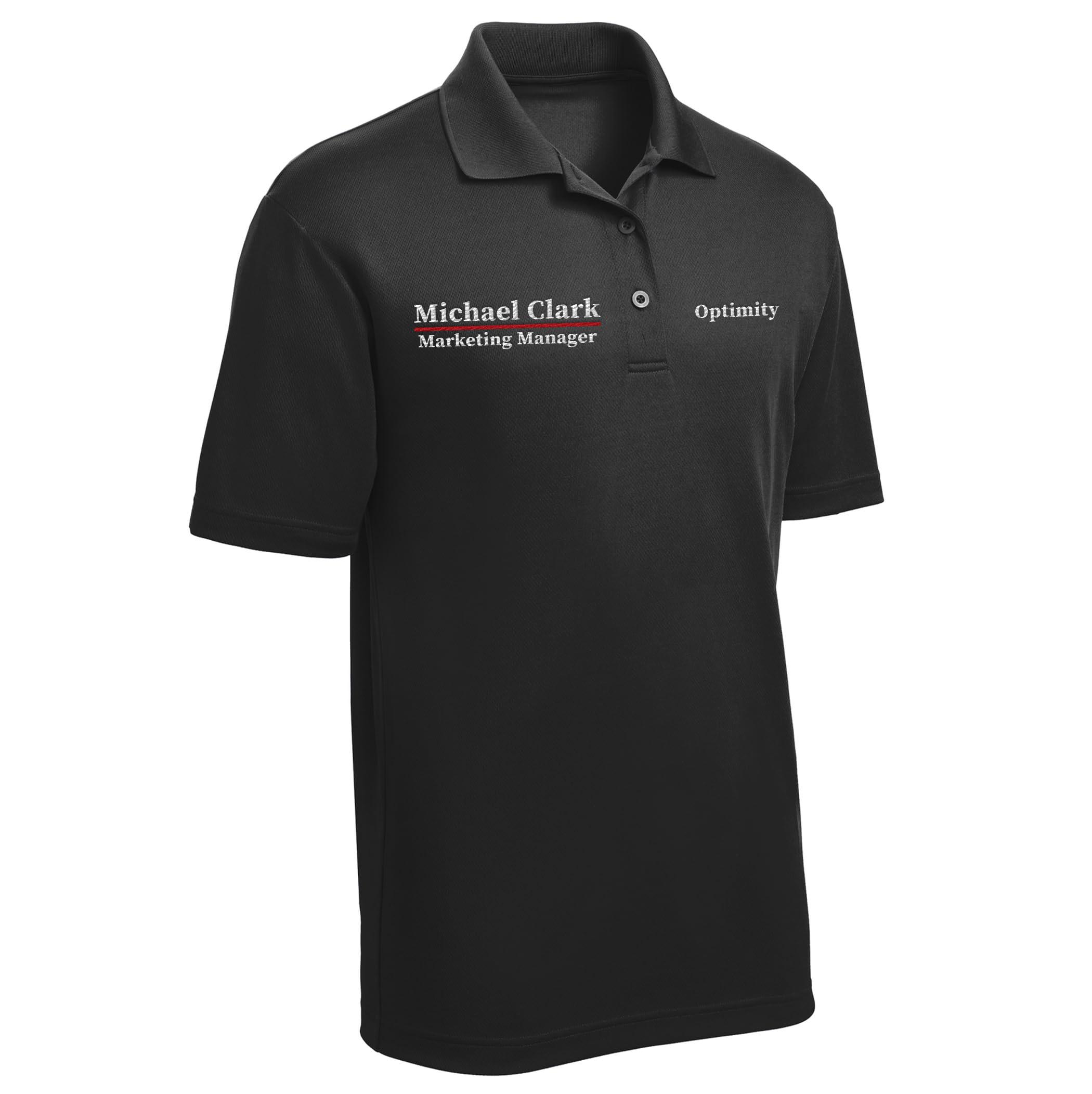 TEEAMORE Custom Polo Shirt for Men Personalized Embroidered Short Sleeve Polo Golf Shirt Add Your Text Name Black