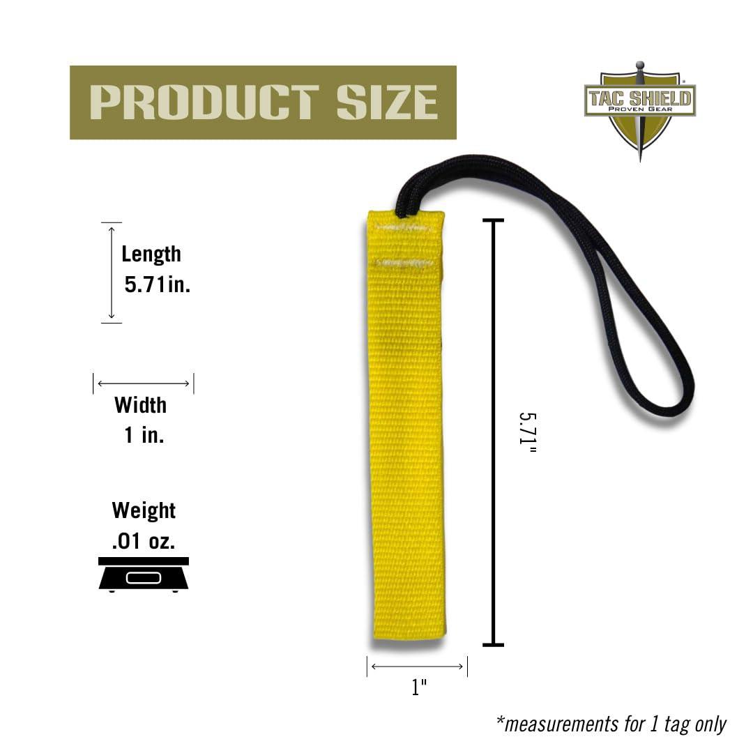 Tac Shield Tac Shield Stealth Gear Tag (2-Pack),1-Inch, Durable, Lightweight Identification Tag for Tactical Gear, Luggage, Bags and Equipment, Made in USA, Yellow