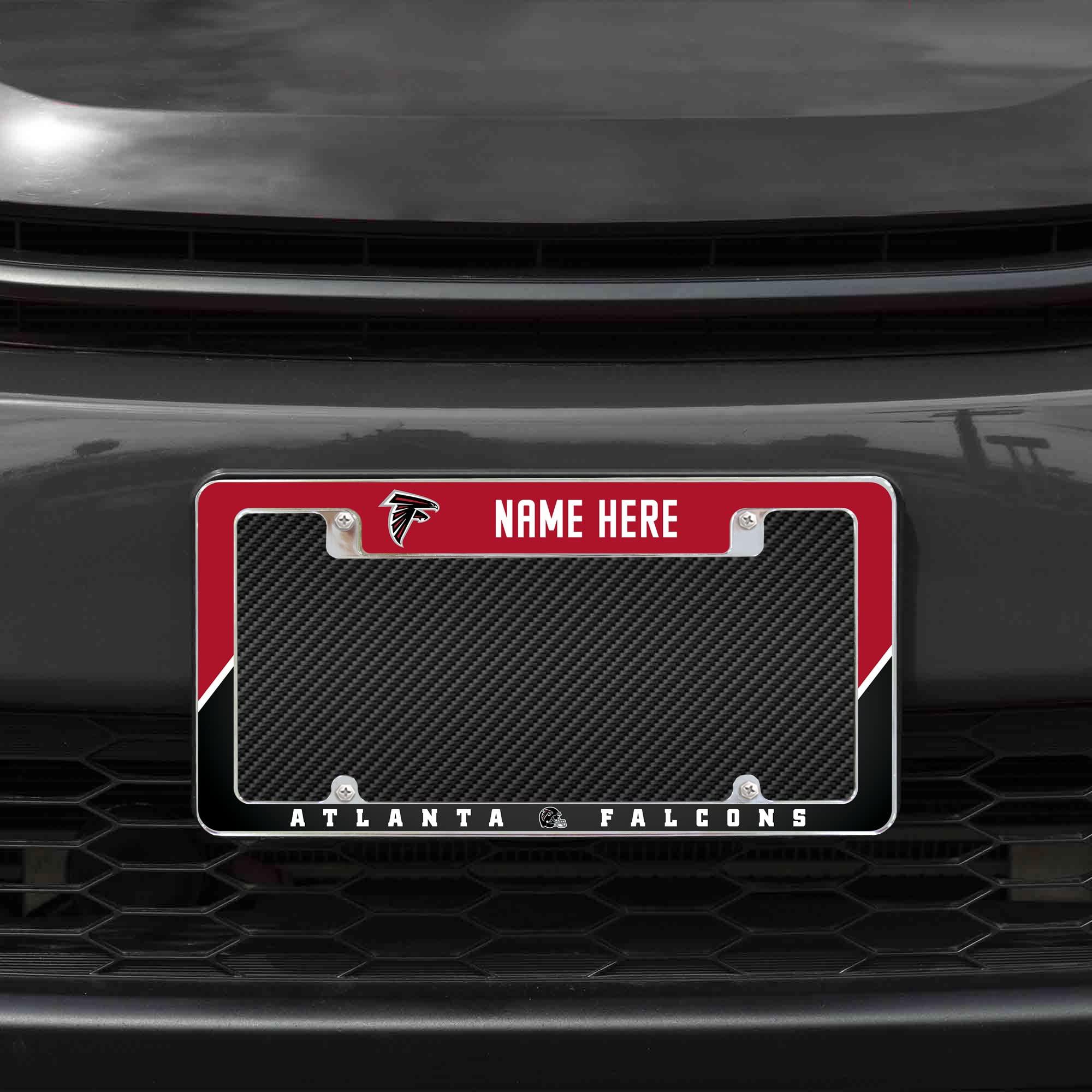 Rico Industries Rico Industries NFL Football Atlanta Falcons Personalized/Custom 12\" x 6\" Chrome All Over Automotive License Plate Frame for Car/Truck/SUV
