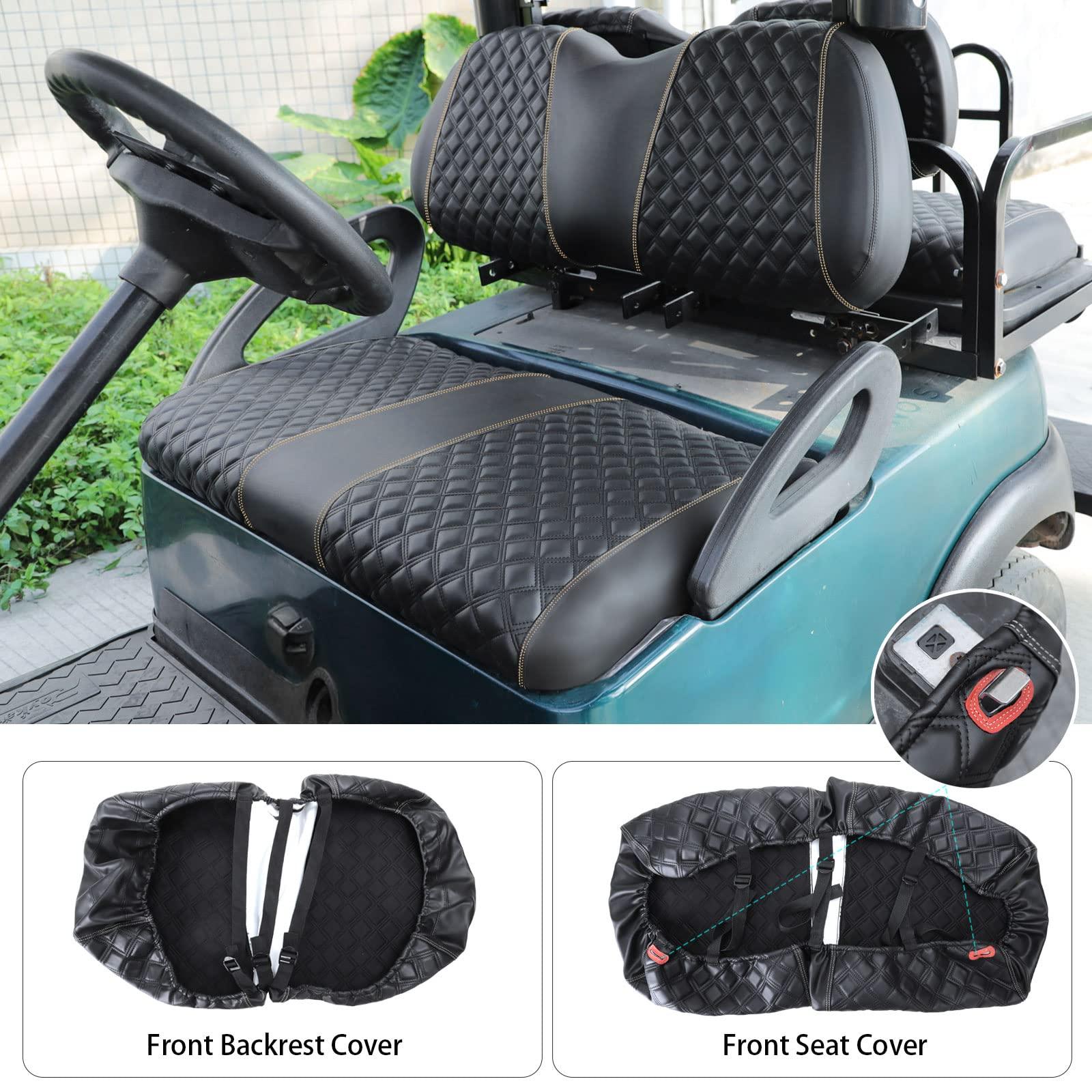 Roykaw Roykaw Golf Cart Seat Covers Kit Fit for Club Car Precedent OEM Ordinary Seat Cushion, Marine Grade Vinyl Material/More Soft and Comfortable, Breathable & Easy to Clean
