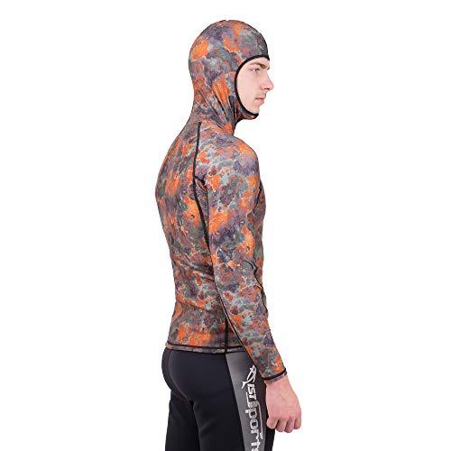 IST IST VSH-100 Camouflage Spearfishing Rash Guard with Hood, Loading Pad (Brown Camo, Medium)