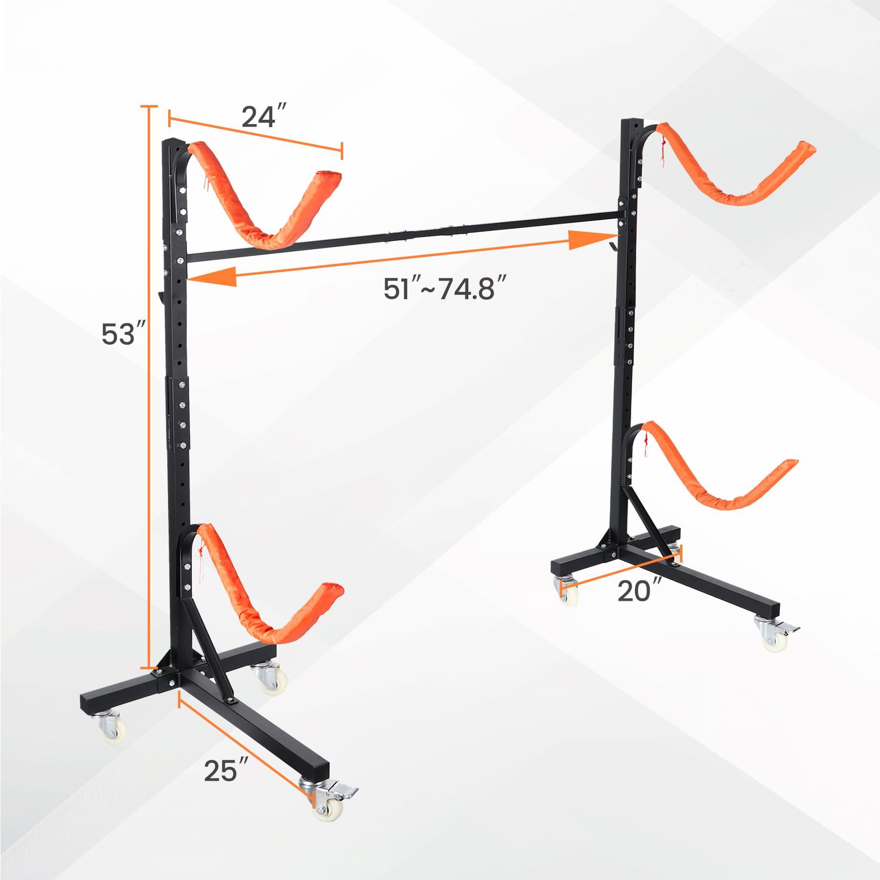 Neorexon Neorexon Freestanding Kayak Storage Rack, Kayak Racks for Outdoor Storage 2 Kayak, Kayak Stand Heavy Duty Storage for Kayaks, Canoes, SUP and Surfboards