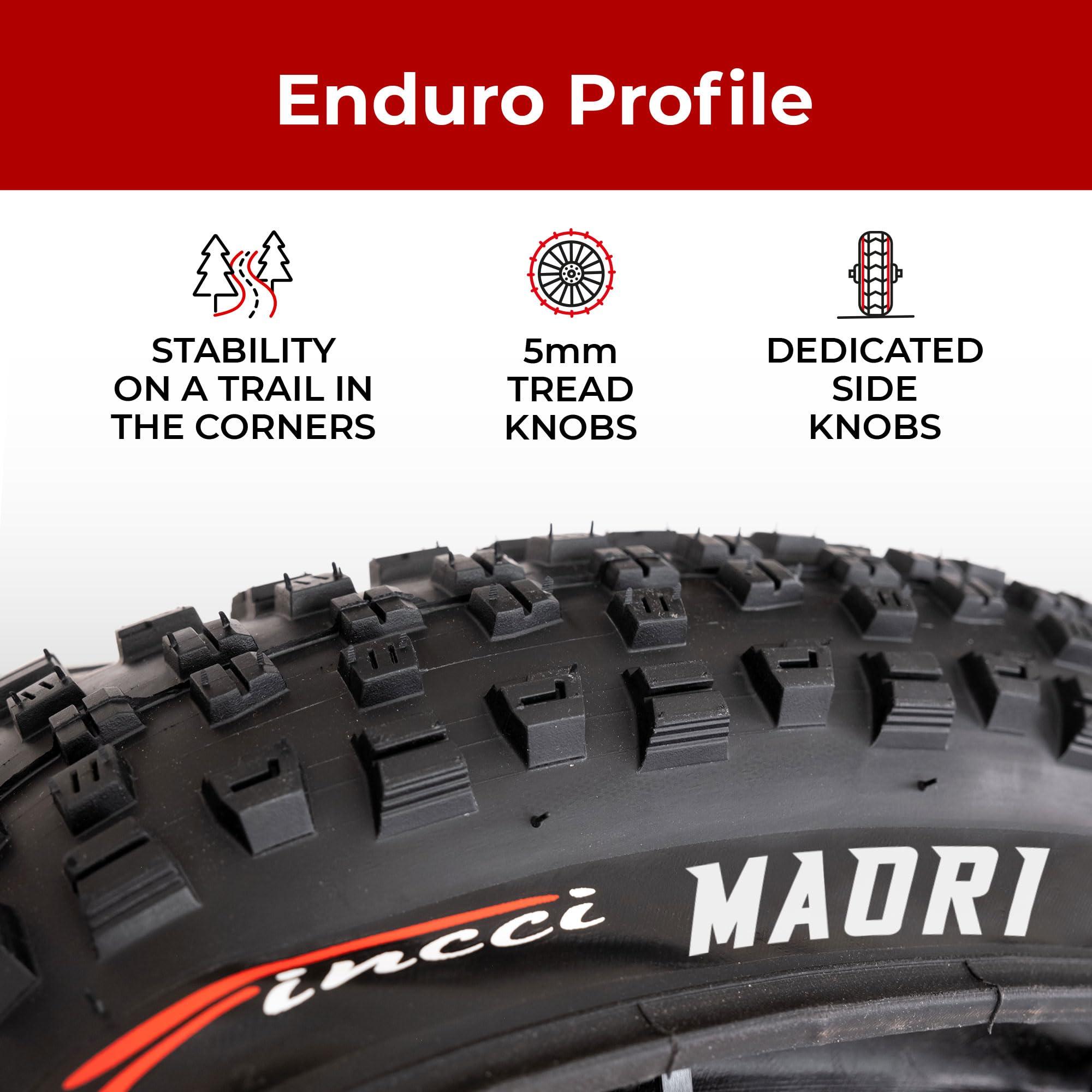 Fincci Fincci Maori Pair 27.5 x 2.35 Foldable Mountain Bike Tire 60-584 60 TPI with Nylon Protection for Mountain Enduro MTB Hybrid Bicycle - Pack of 2 27.5x2.35 Inch Tires