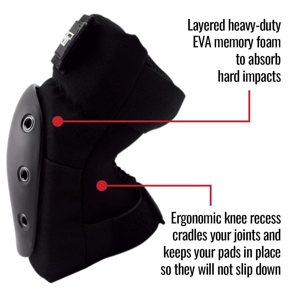 Bont Bont Adult Knee Skate Pads Protection for Inline skate, Roller Derby, Roller Skate, Park Skate, Ice Skate, Skateboard, Scooter (Medium)