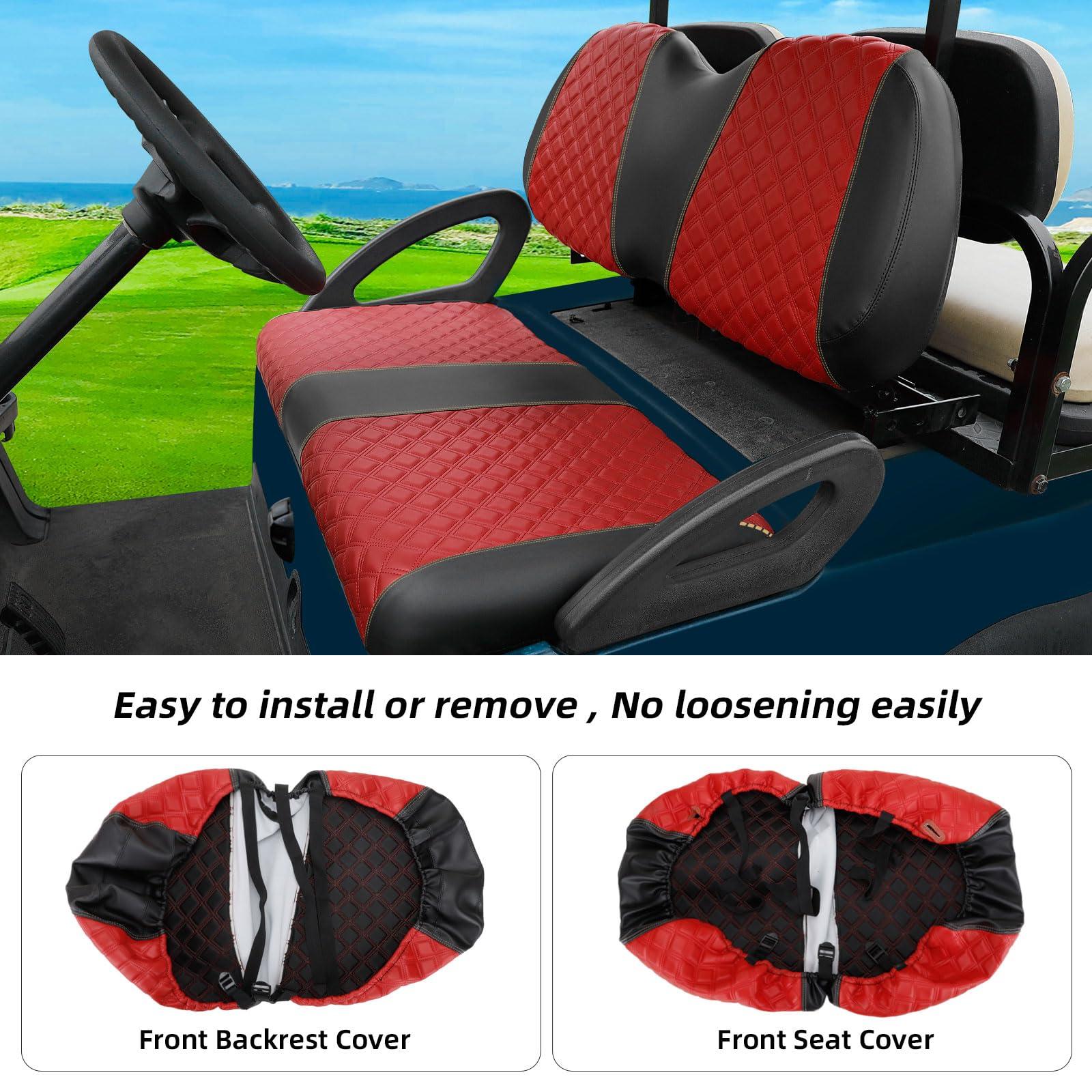 Roykaw Roykaw Golf Cart Seat Covers Kit Fit for Club Car Precedent OEM Ordinary Seat Cushion, Marine Grade Vinyl Material/More Soft and Comfortable, Breathable & Easy to Clean