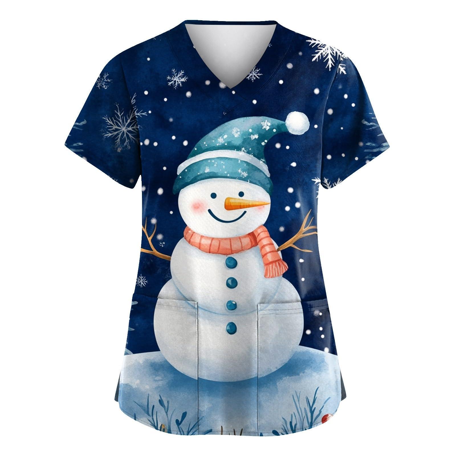 GAANBODI Scrubs for Women Scrub Jackets for Woman Fall Scrub Tops Women Red Scrub Top Printed Scrub Tops Women Fall Scrubs for Women Winter Scrub Top Christmas Scrub Tops Women Scrubs