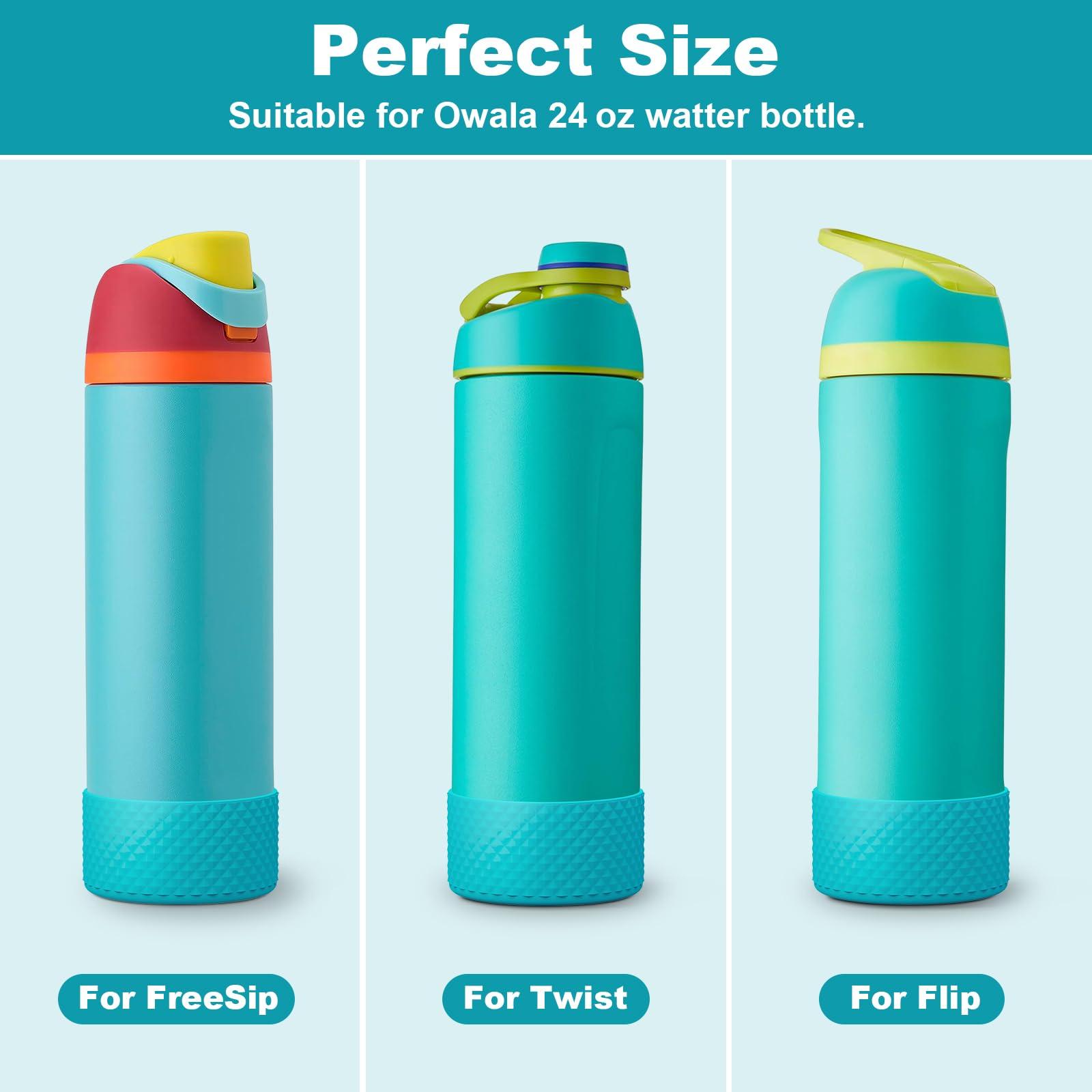 yoelike yoelike Silicone Water Bottle Boot for Owala 24 oz, 2PCS Anti-Slip Protective Sleeve for FreeSip/Twist/Flip, Watter Bottle Accessories, Bottom Bumper Cover, Dishwasher Safe, BPA Free