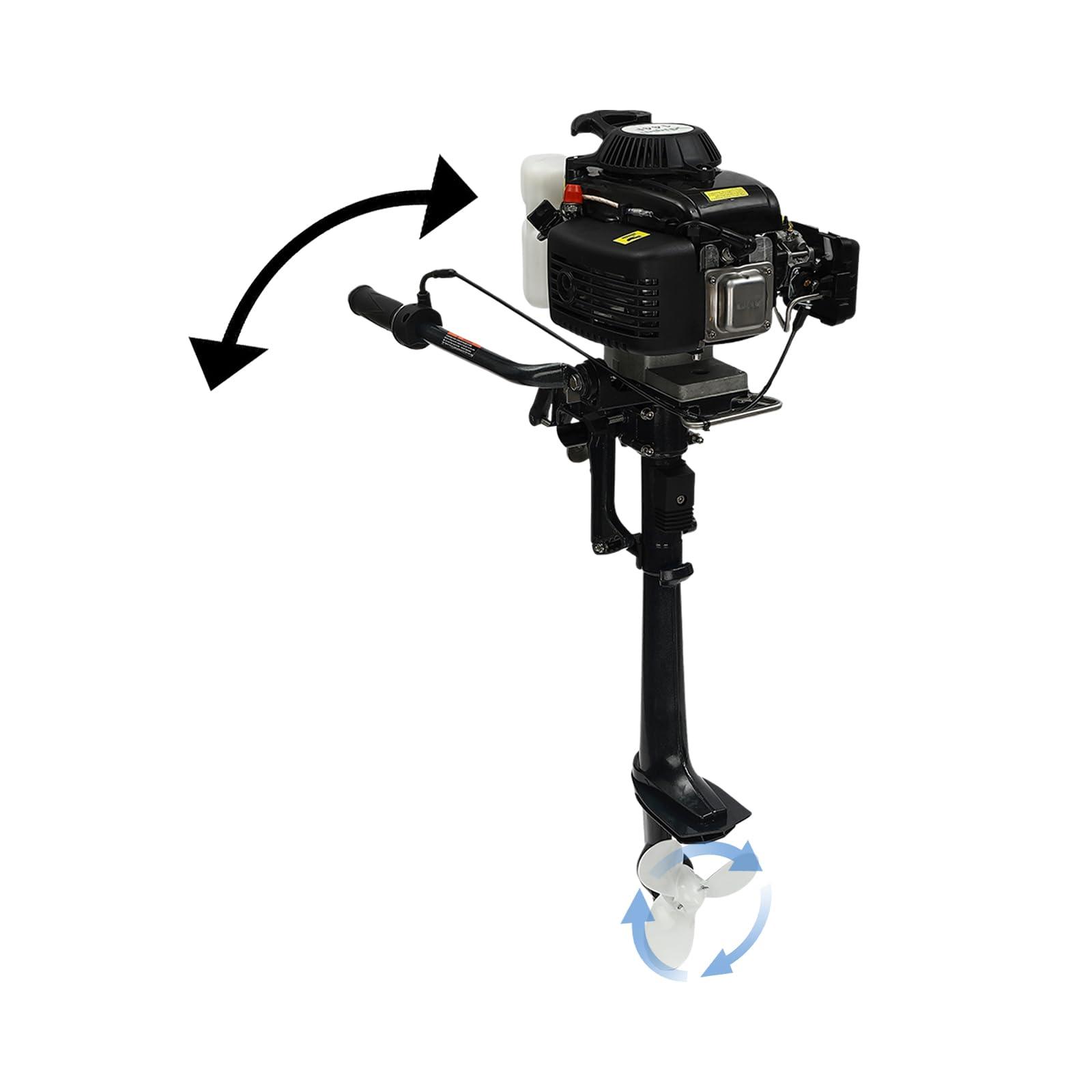 TBVECHI TBVECHI Outboard Motor, 4 Stroke 3 HP Outboard Trolling Motor, Air Cooling Gasoline Heavy Duty Fishing Boat Engine for Fishing Aquaculture Outdoor