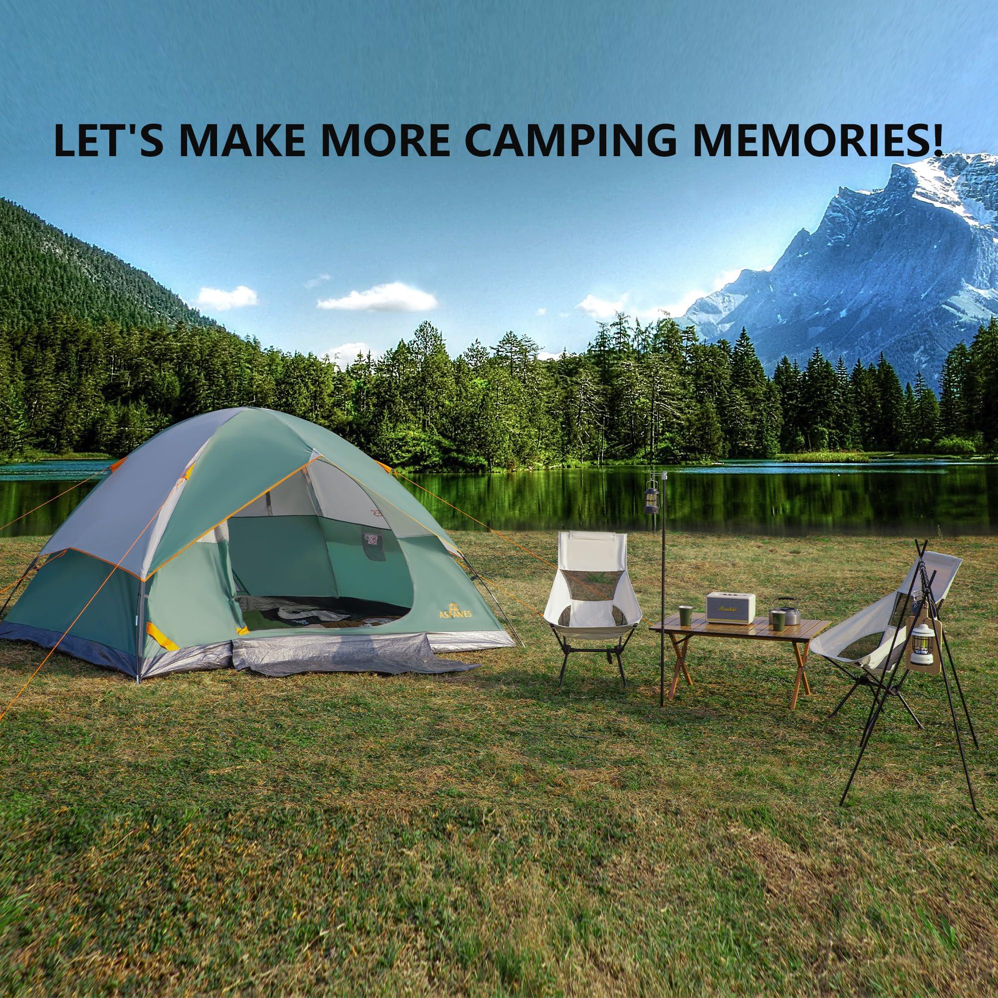 ASFANES ASFANES 4 Person Waterproof Tents for Camping Easy Setup Outdoor Portable Backyard Camping Tents Suitable for Car, Backpacking, Hiking, Picnic or Fishing, Army Green