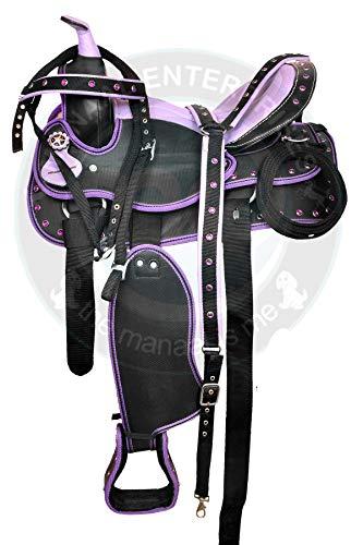 Deen, Enterprises Deen, Enterprises Youth Child Synthetic Western Pony Miniature Horse Saddle Tack Get Matching Headstall, Breast Collar & Saddle Pad Size 10\" to 12\" Inches Seat Available (11\" Inches seat)