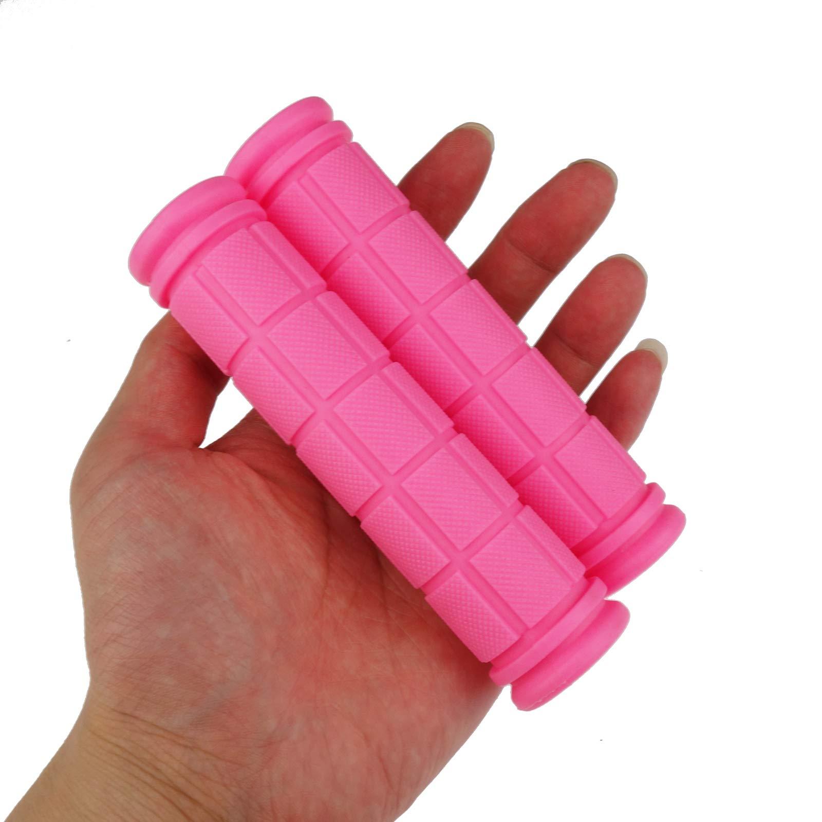 Kasteco Kasteco 2 Pack Bicycle Bike Handlebar Scooter Streamers,1 Pack Bicycle Bell and Bicycle Handle Bar Grips, (Rose)