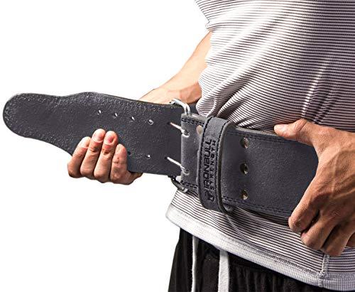 Iron Bull Strength Iron Bull Strength Powerlifting Belt/Weight Lifting Belt - 10mm Double Prong - 4-inch Wide - Advanced Back Support for Weightlifting and Heavy Power Lifting (Grey, XX-Large)
