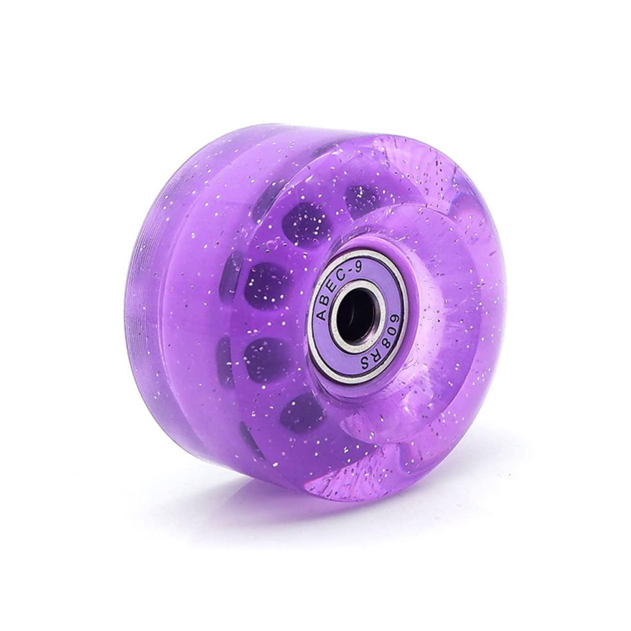 BESPORTBLE BESPORTBLE 4pcs Pulley Skate Quad Roller Shoes Caster Wheels Rollers Tires Roller-skating Wheel Creative Skating Wheel Double Row Wheel Outdoor Skating Accessory Decorative Wheel Pp Purple