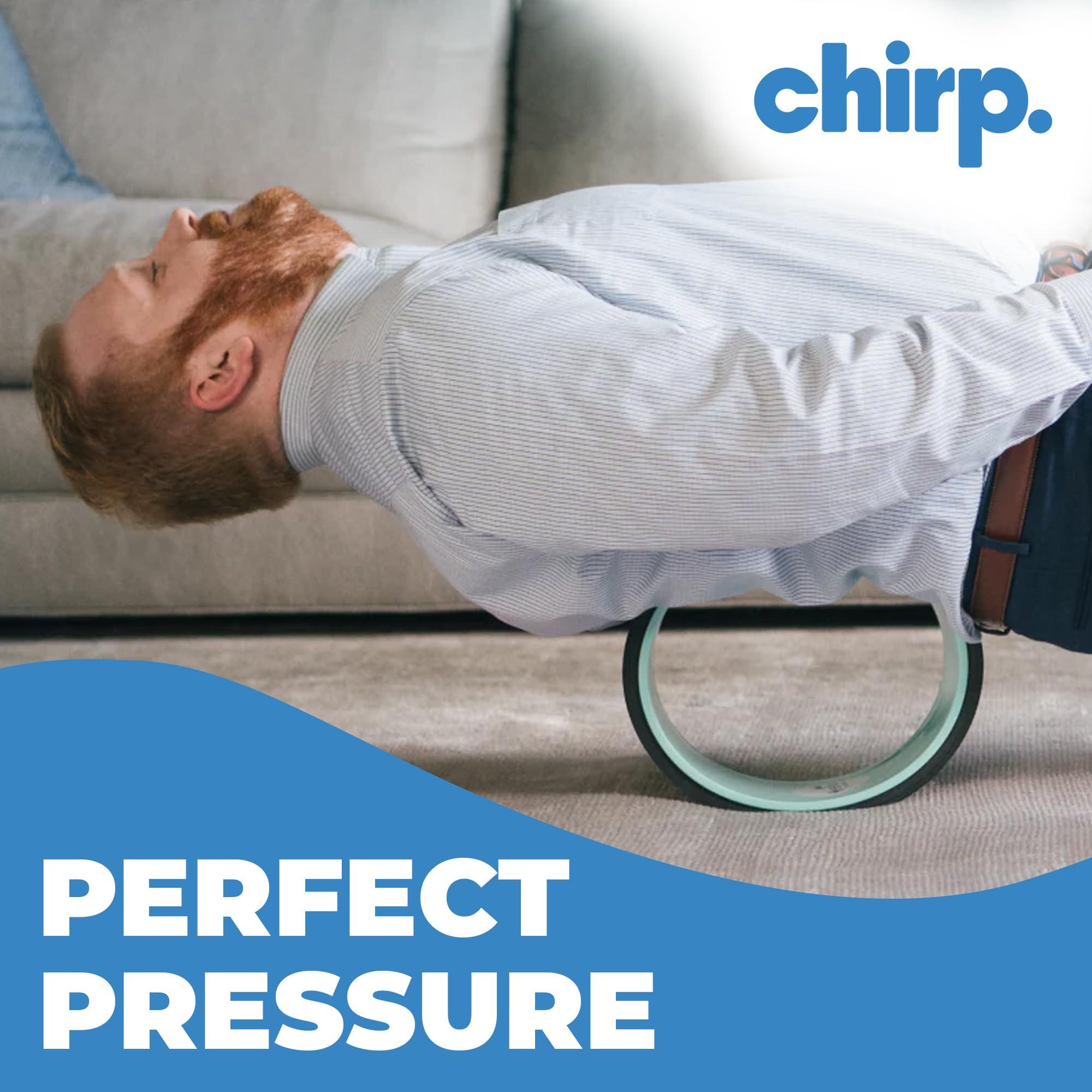 Chirp Chirp Wheel XL - Super Comfort Back Massage Foam Roller - Wider Back Stretcher, Plush Cushion, Enhanced Stability, Spinal Protection, Trigger Point Pressure, Back Cracking Device, Holds Up to 500 lbs