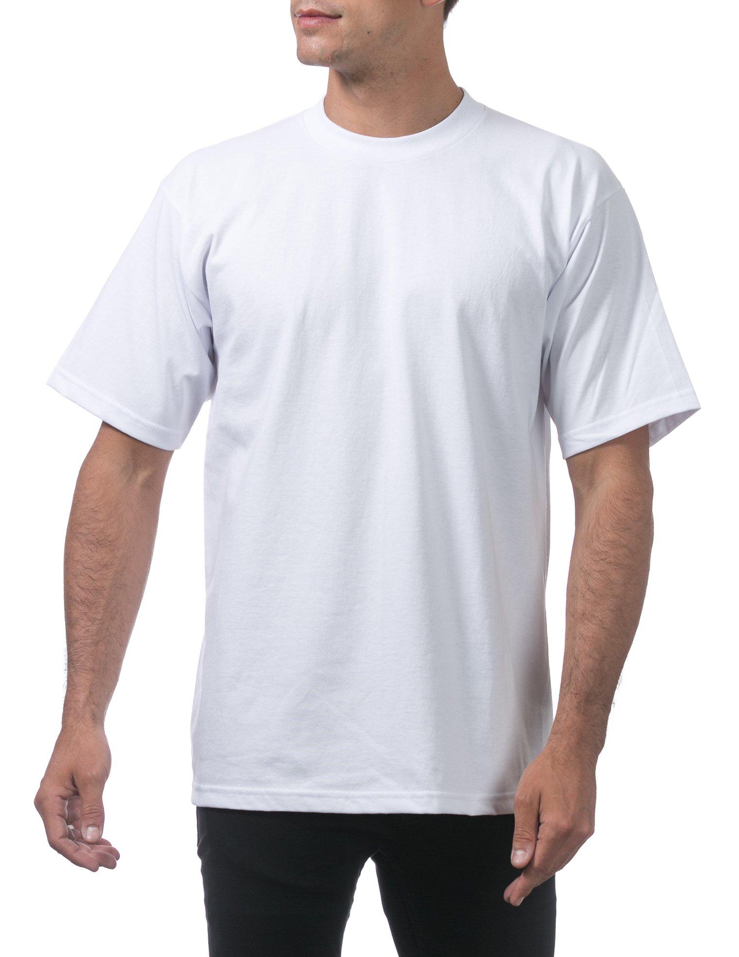 Pro Club Pro Club Men's 3-Pack Heavyweight Cotton Short Sleeve Crew Neck T-Shirt, White, 2XL-Tall