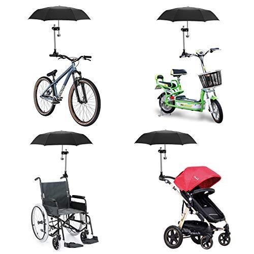 Flexzion Flexzion Bicycle Umbrella Clamp Holder Mount Stand Handlebar Wheelchair Umbrella Universal Clamp Connector Frame Stroller Umbrella Attachment Quick Mount Dismount Adjustable Durable Length Tube Handle