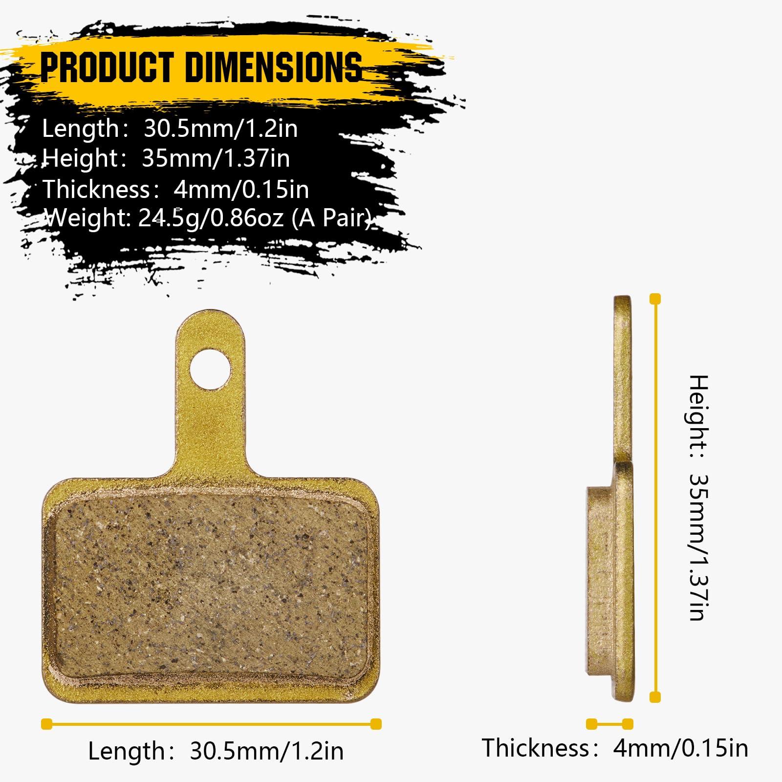 Zacro Zacro Bike Brake Pads, 4 Pairs Multi-Metallic Bicycle Disc Brake Pads Fit for Tektro Shimano TRP Br-M575 B01s Mt200 M525 M515 T615 T675 M505 M495 M486 M485, Mountain MTB Ebike Brake Pads Replacement