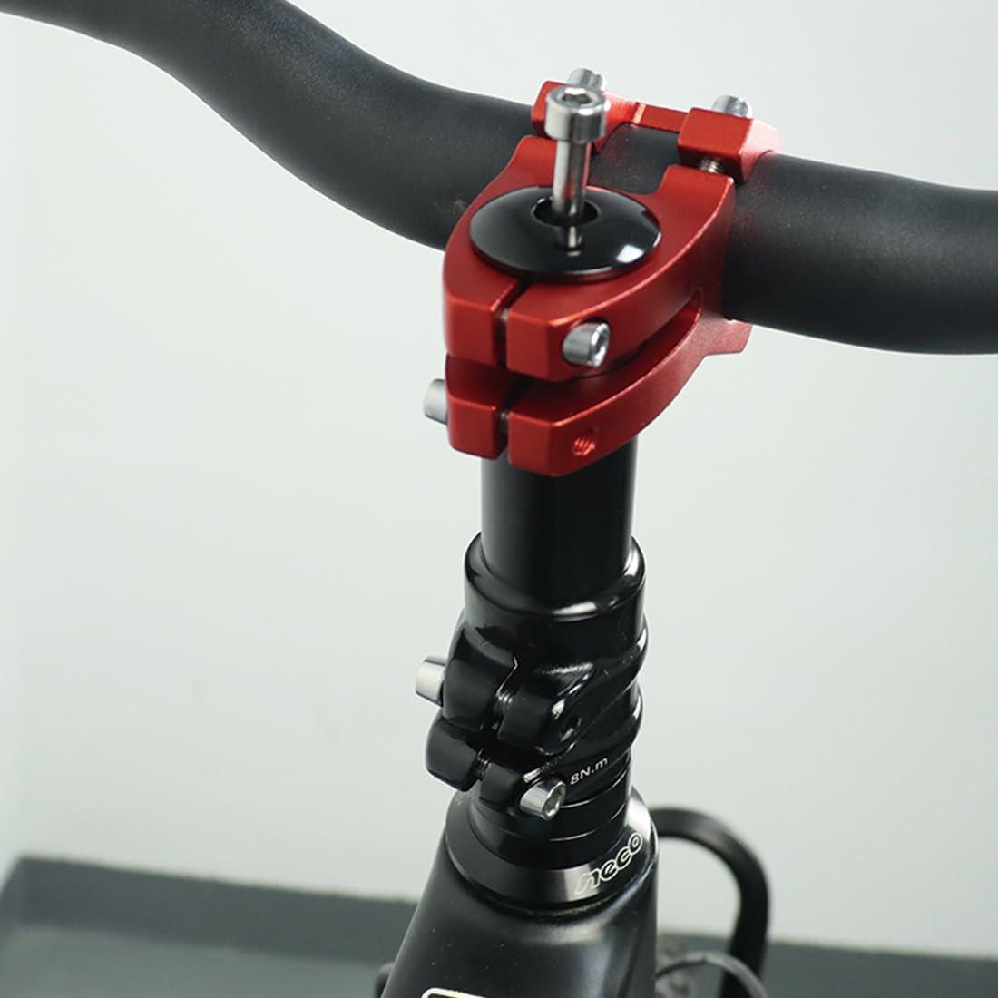 LITEONE Bike Handlebar Extender Bicycle Fork Stem Riser Mountain Bike Handle Bar Extension for Mountain Bike, Road Bike, Mtb, Bmx, 150mm Height (Aluminium Alloy, Adjustable, Black)