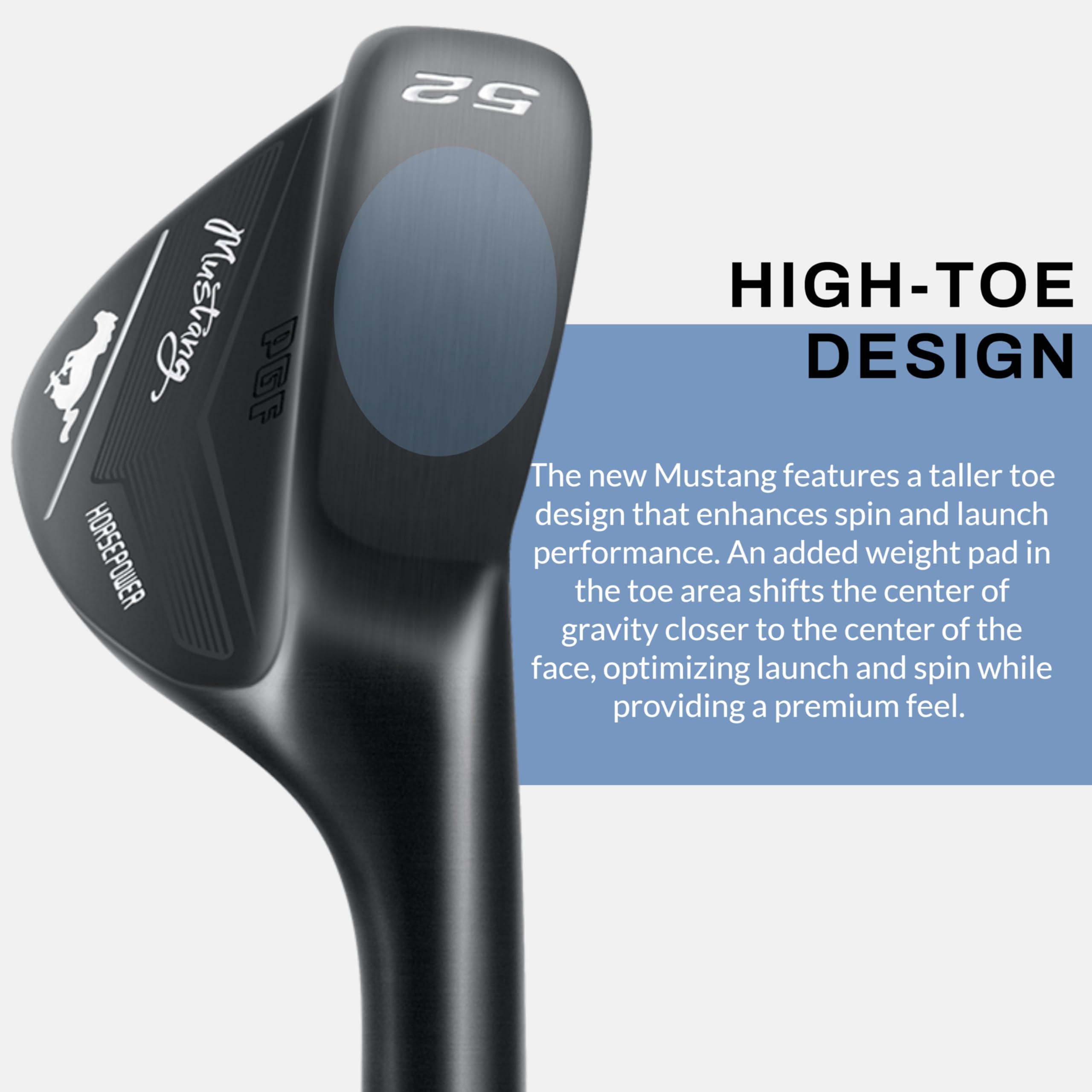 PGF GCWarehouse PGF Mustang Full Face Milled Forged High-Toe Golf Wedge Set for Men[50Degree][Right Handed][Black]