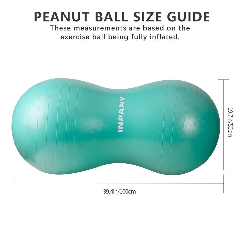 Inpany INPANY Peanut Ball - Anti Burst Exercise Ball for Labor Birthing, Physical Therapy for Kids, Core Strength, Home & Gym Fintness (Include Pump)