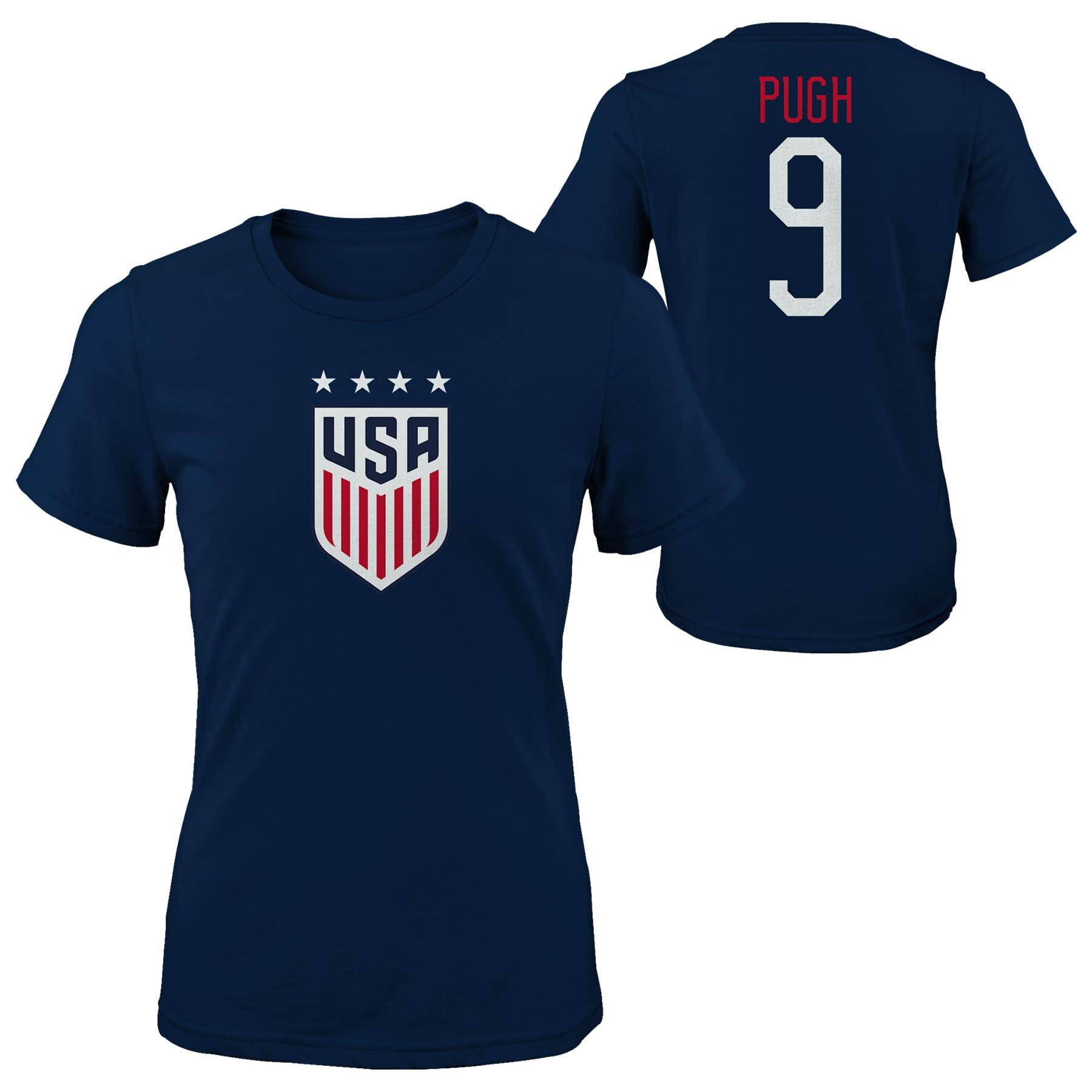 Outerstuff Outerstuff Womens US Soccer Name & Number Short Sleeve Tee, Navy, X-Large