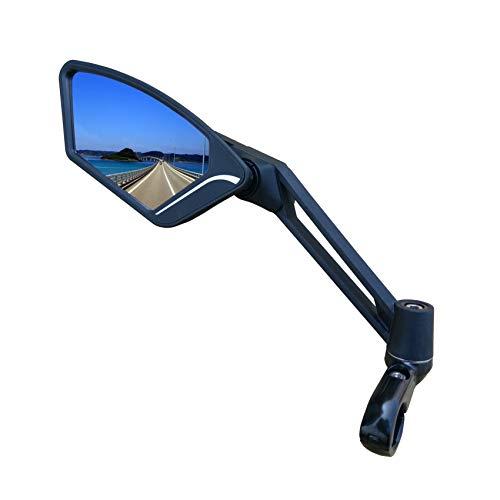 MEACHOW MEACHOW New Scratch Resistant Glass Lens,Handlebar Bike Mirror, Adjustable Safe Rearview Mirror, Bicycle Mirror (Blue Left Side) ME-003LB