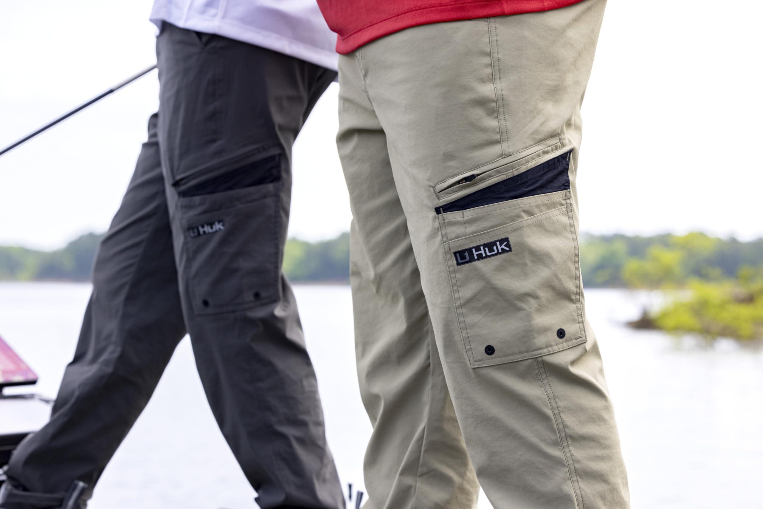 HUK HUK Men's Standard Icon Pro, Performance Fishing Cargo Pocket Pants, Overland Trek, 34