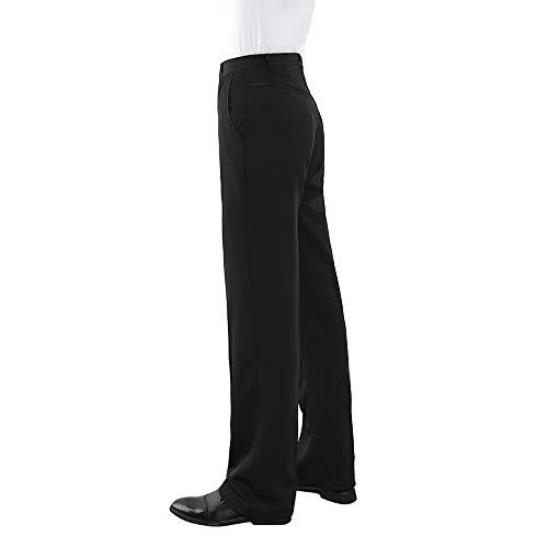 HAORUN HAORUN Men Ballroom Latin Modern Dance Pants Smooth Practice Trousers Slim Fit Black