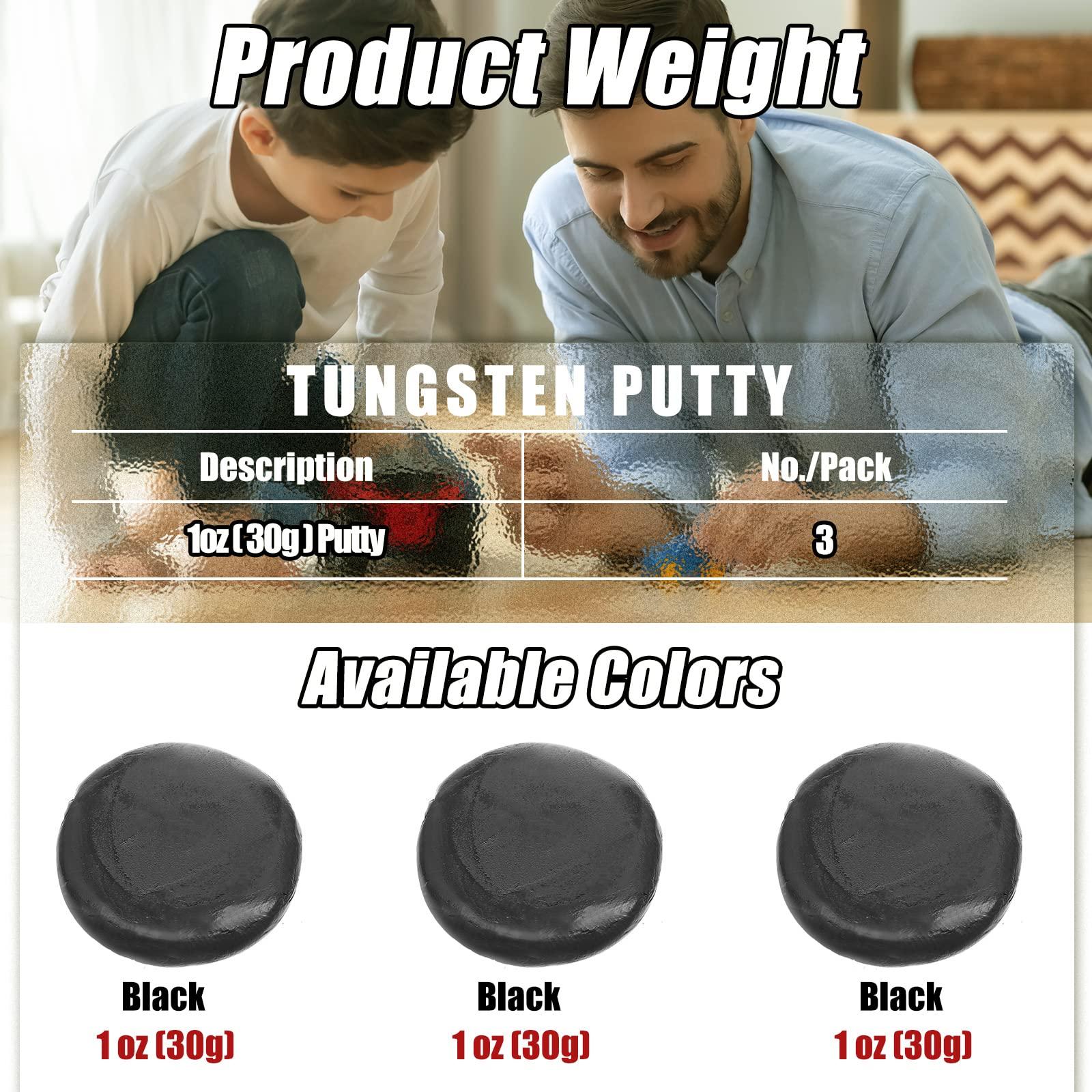 Lounsweer Lounsweer 3 Pcs 3 oz (90g) Tungsten Putty Weight Easy Attach Tungsten Putty Buffer for Easily Tune Car Weight for Fast Speed, Fly Fishing Lure Sinkers, 1 oz Each (Black)