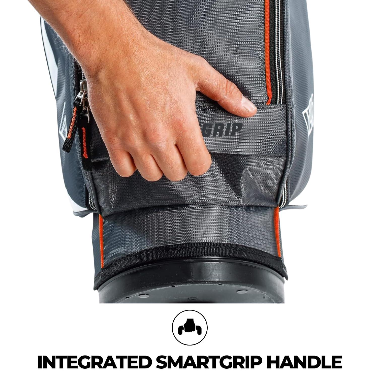 Izzo IZZO Golf Ultra-Lite Stand Golf Bag with Dual-Straps & Exclusive Features, Grey/Orange, 3.2 pounds