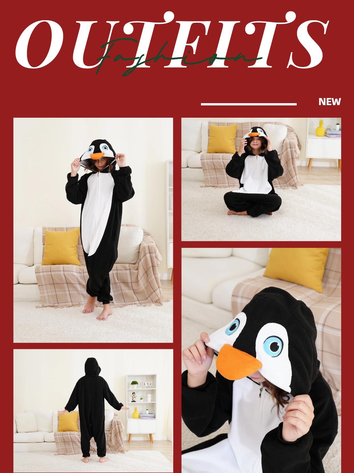 nmuauycu nmuauycu Unisex Kids Penguin Onesie PajamasPolar Fleece, Cosplay, Animal Onesie Halloween Costume, and Homewear