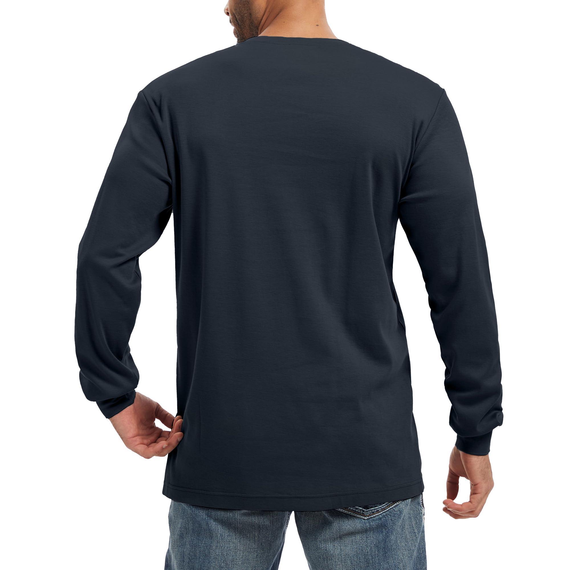 WORKWEYA WORKWEYA FR Shirts for Men 6.5oz Flame Resistant Shirt Lightweight NFPA 2112 Long Sleeve Shirt Blue