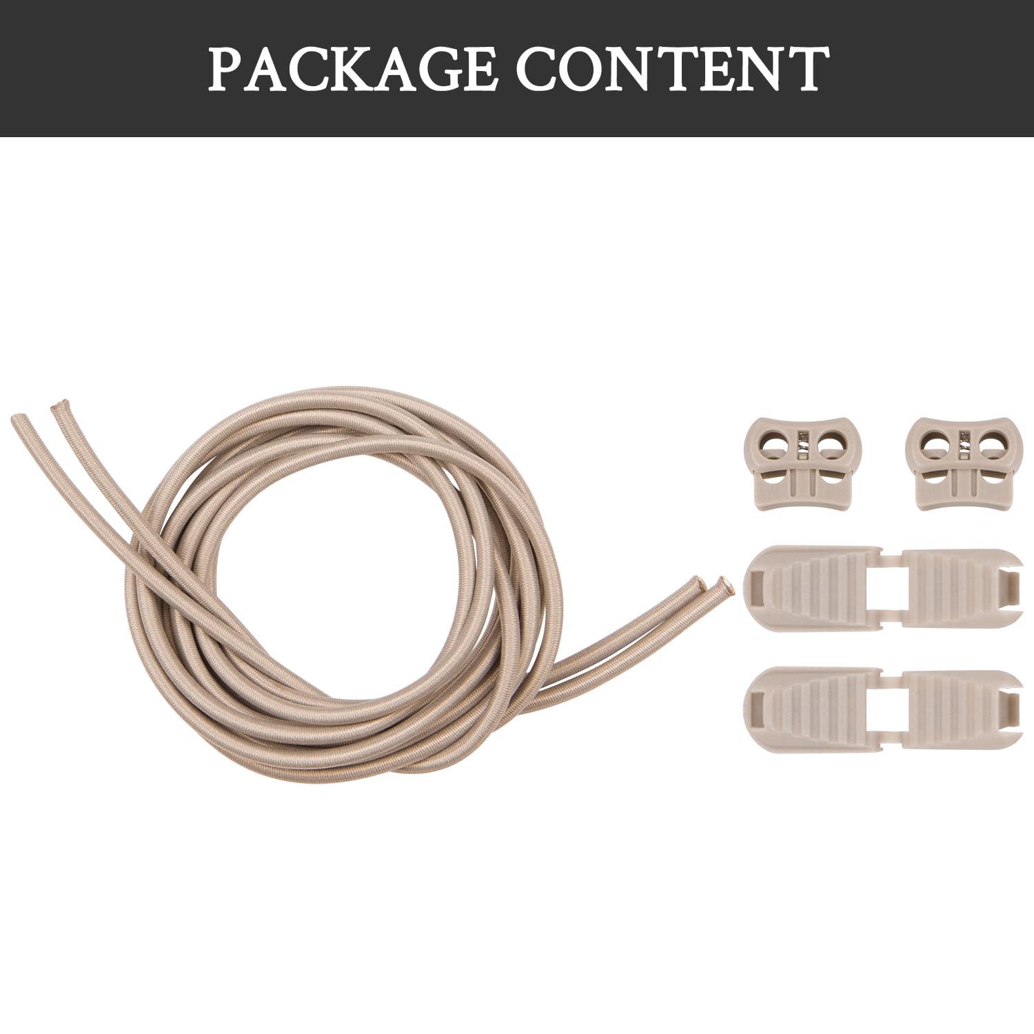 Endoto Elastic Shoelaces for Keen Newport Water Sandal No Tie Shoe Laces Replacement Stretchy Bungee Strings(Color:Beige,Size:40Inch)