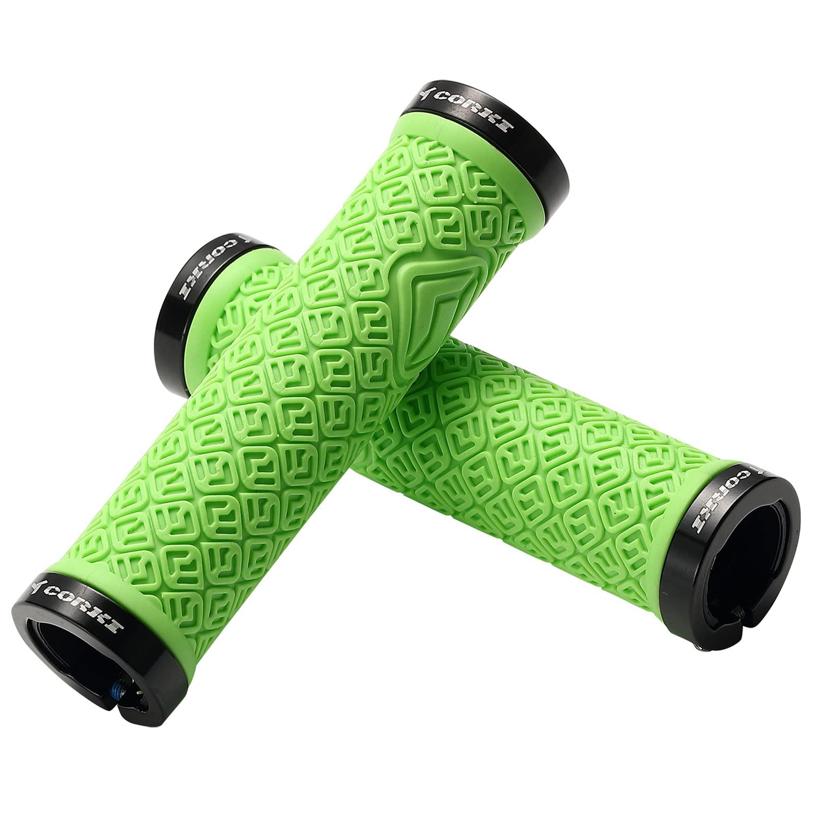 corki Corki Mountain Bike Grips,Double Lock on Locking Bicycle Handlebar Grips for MTB,Downhill