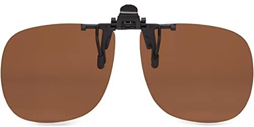 Fisherman Eyewear Fisherman Eyewear 8FCO Clip On Original Black Square Frame Polarized Sunglasses (Brown Lens)