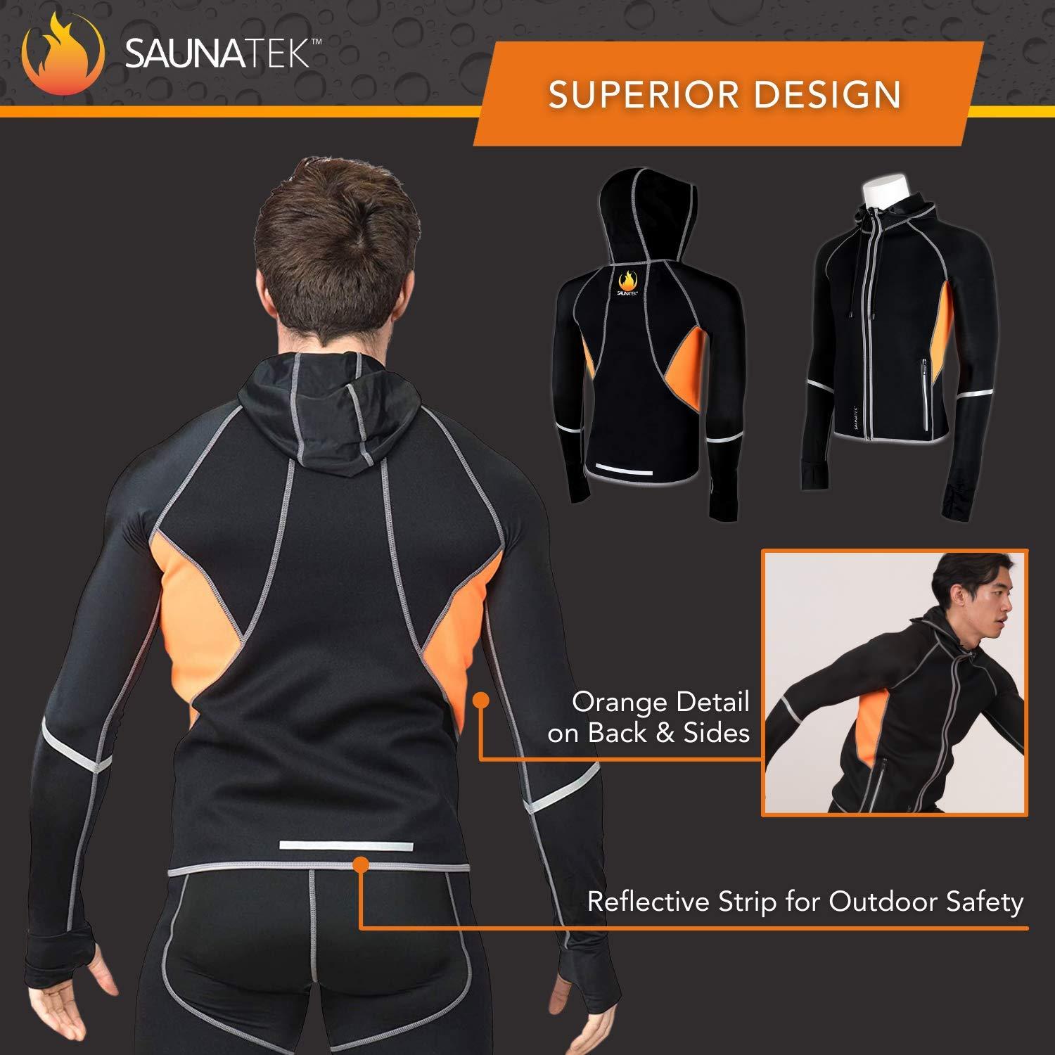 SaunaTek SaunaTek Men\'s Sauna Hooded Jacket Sweat Suit for Exercise and Heat Training, Neoprene, XX-Large