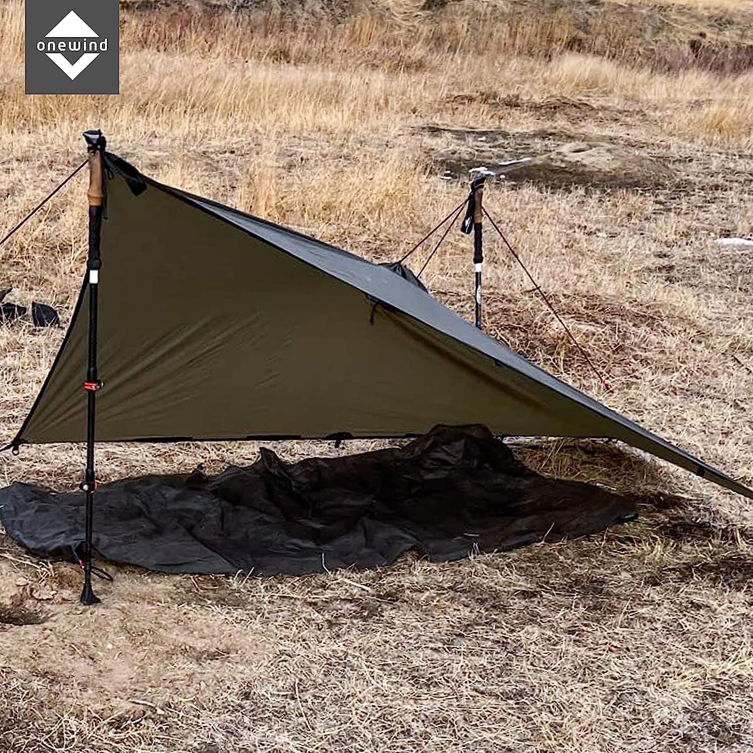 onewind onewind Backpacking Rain Poncho with Hooded, Silnylon Cycling Poncho Versatile Survival Shelter Camping Gear Rain Coat Waterproof Breathable lightweight and packable rain protection, 98 * 56inch