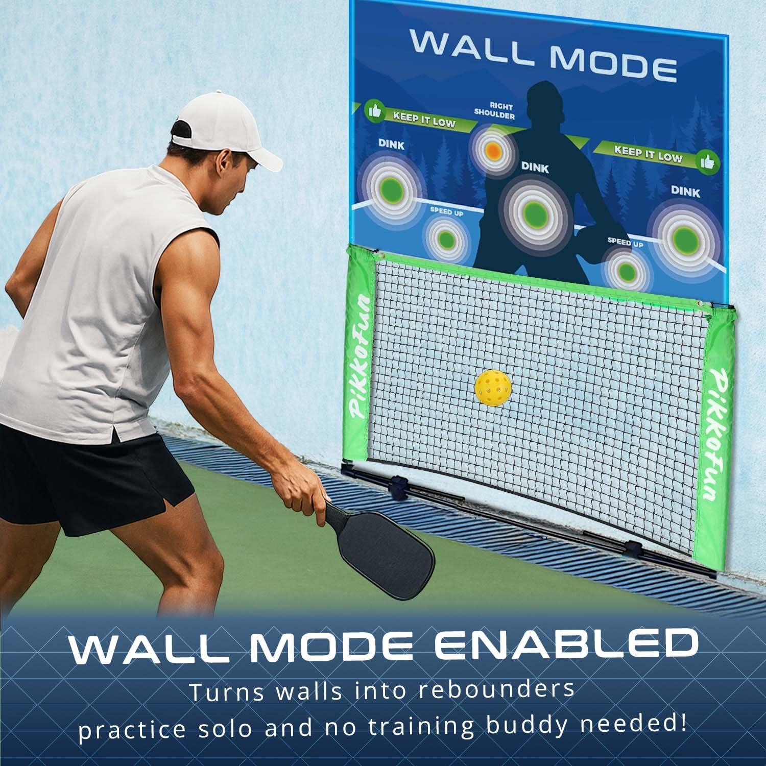 PIKKOFUN PIKKOFUN Small Mini Pickleball Net 5 ft - Portable Pickleball Dink Practice Net for Indoor and Outdoor, USAPA Regulation Height 3 ft., Quick Set Up Lightweight and Durable Design, Green Pickleball Net