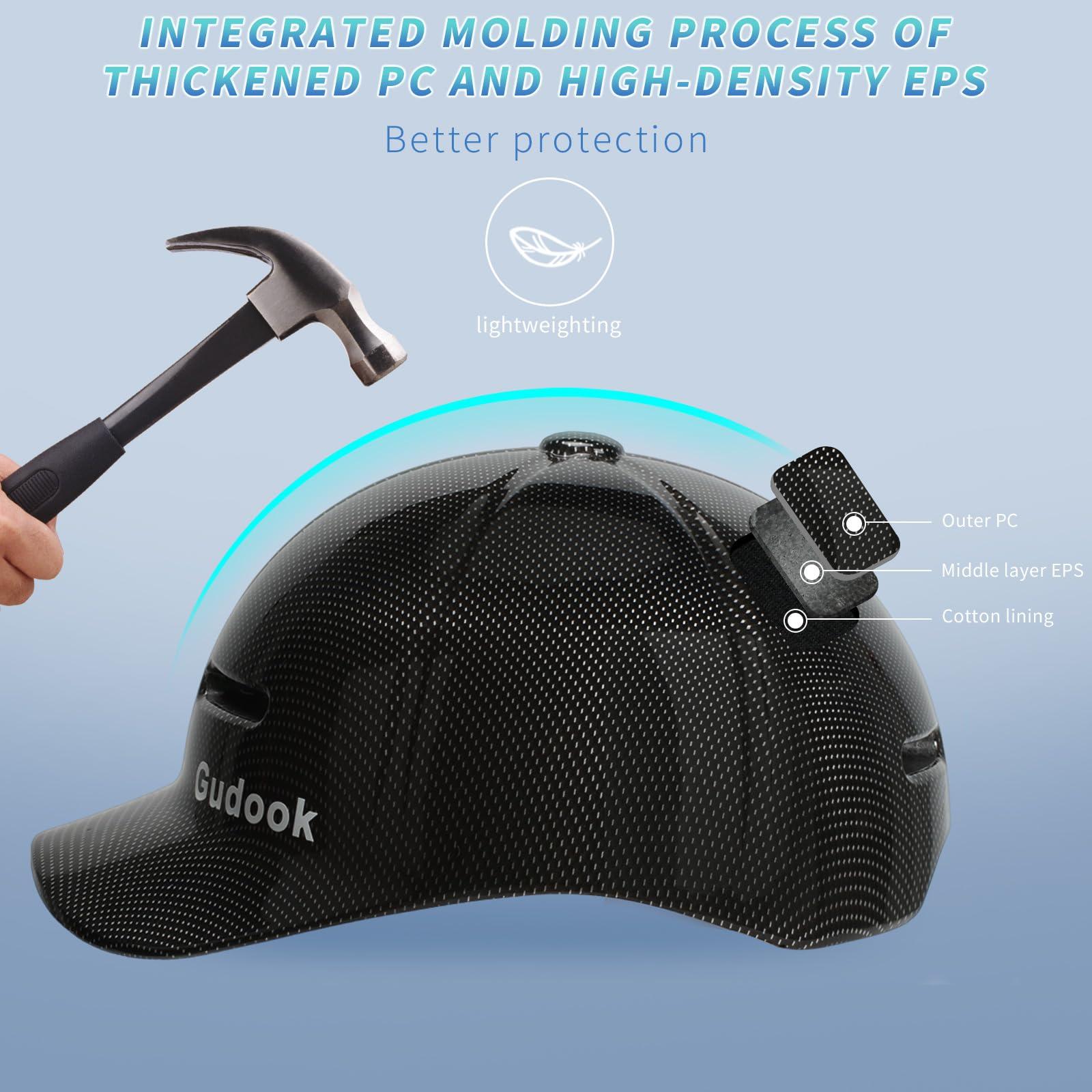 Gudook Gudook Adult Bike Helmets for Men - Women Bicycle Helmet - Certified Comfort Lightweight Adjustable Baseball Cap Style Cycling Helmet for Urban Commuter Road Biking Scooter