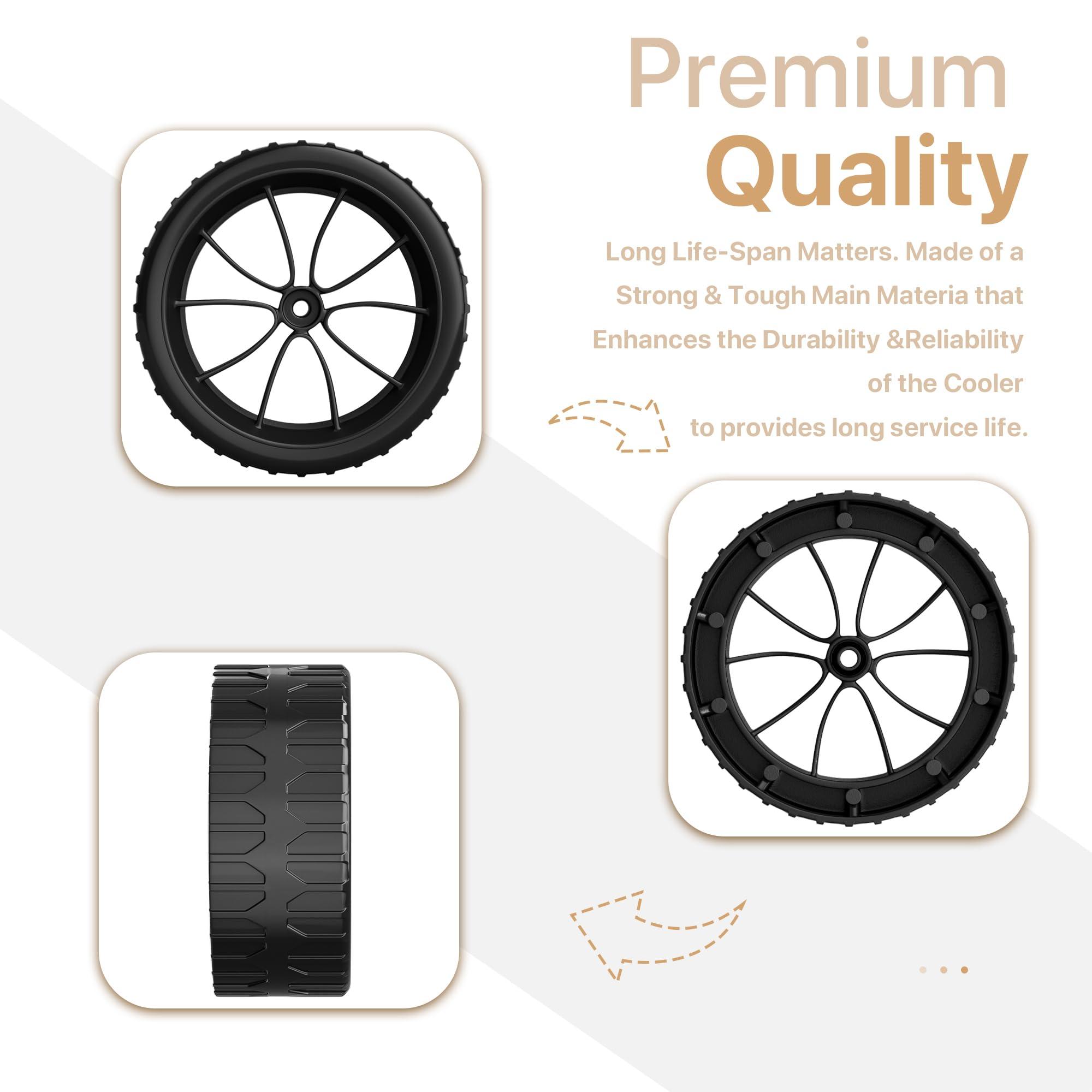 LBB-Parts LBB-Parts 6 Inch Cooler Wheel,Compatible with Most Igloo Coolers - Yukon 90 QT,Glide 110 QT,Ice Cube 58 QT/60 QT,Maxcold Latitude 62 QT etc,6'' Cooler Replacement Wheels kit(6'' Black Wheels)