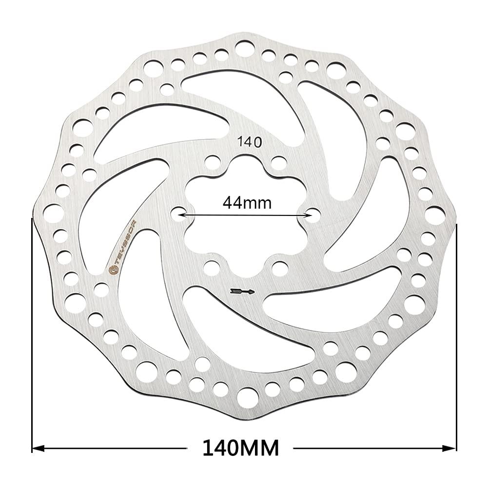 Teyssor Teyssor 140mm 160mm 180mm 203mm Bike Disc Brake Rotor with 6 Bolts Fit for Road Bike Mountain Bike BMX MTB