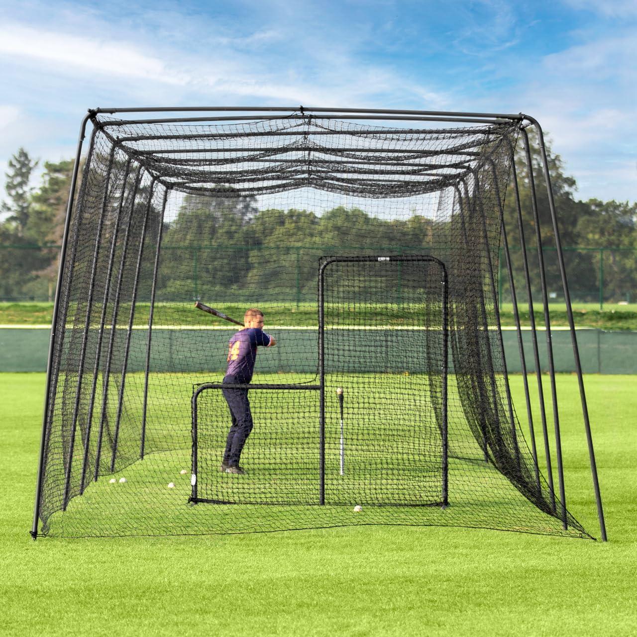 Net World Sports Fortress Baseball Batting Cage Nets | Heavy-Duty HDPP Fully Enclosed Baseball & Softball Cage Netting [14 Sizes & 3 Grade Options]  NET ONLY (20 x 8 x 8, 42)