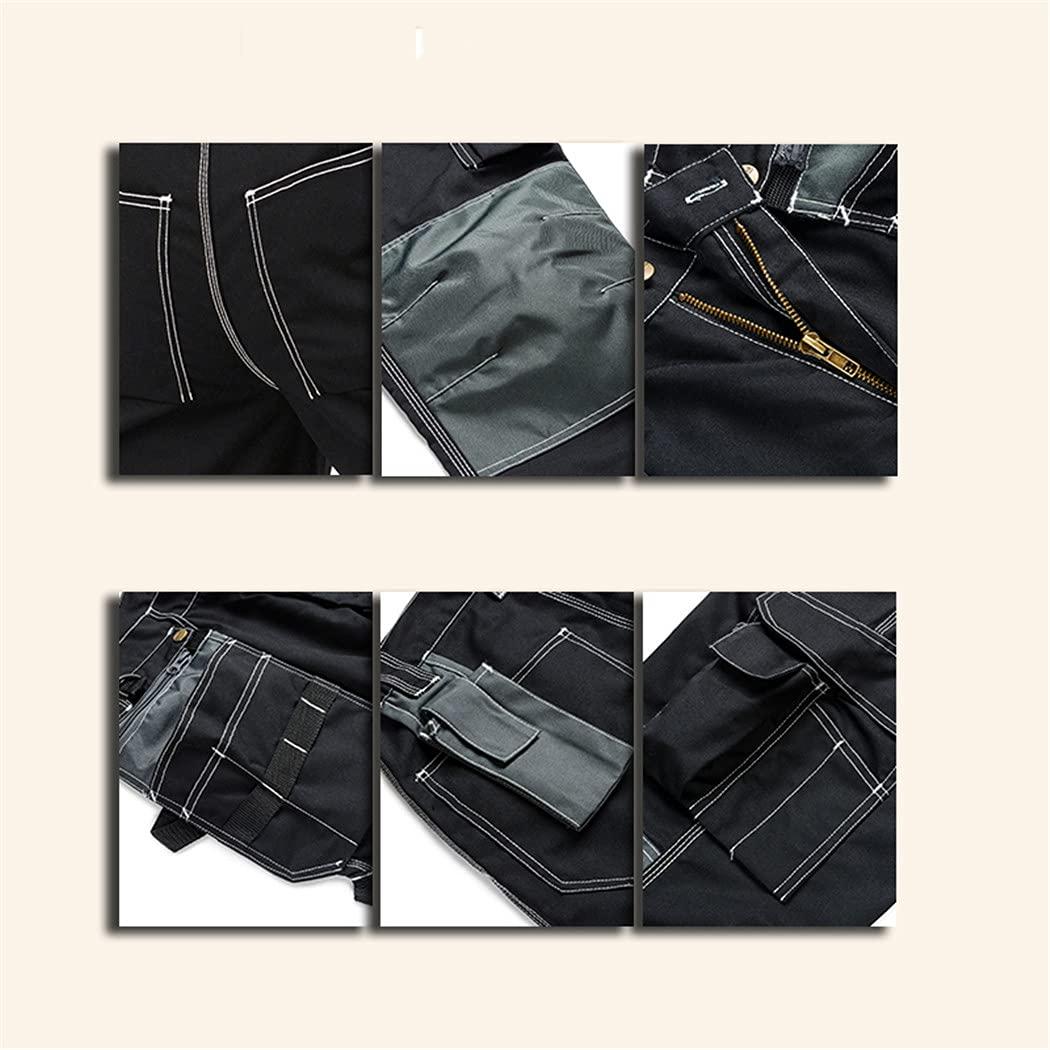 KEHAIOO KEHAIOO Men's Black Workwear Pants, Multi Pockets Working Uniforms, Stretch Military Tactical Pants 03 Black 3XL