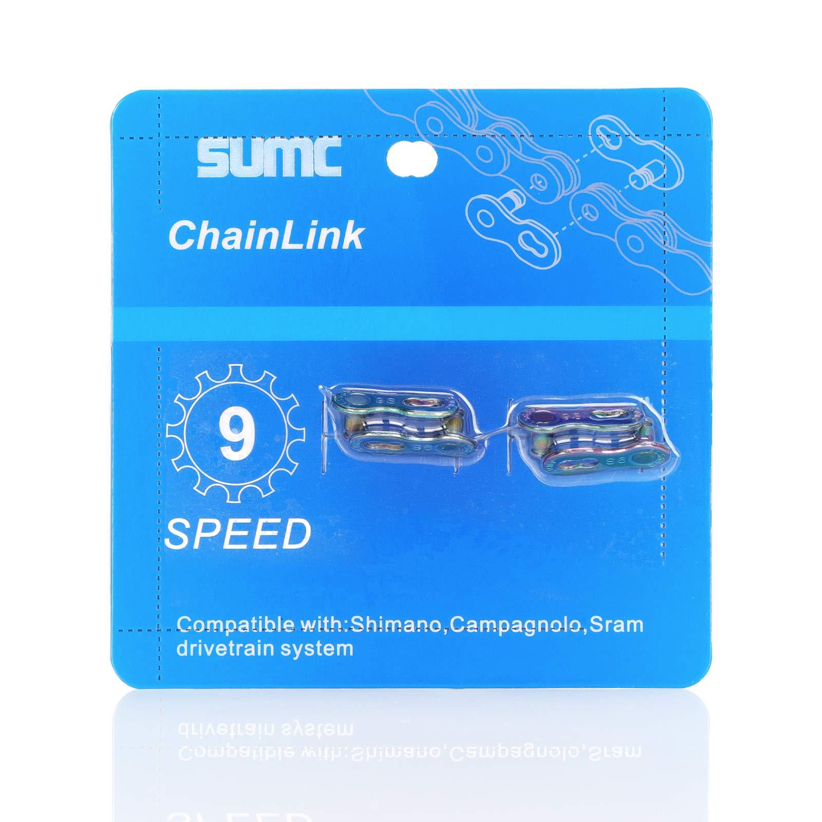 Inkesky Inkesky 4 Pairs Re-usable Quick Link for Bike Chains - Compatible with Shimano/KMC/Campagnolo/SRAM (9-Speed (Rainbow))