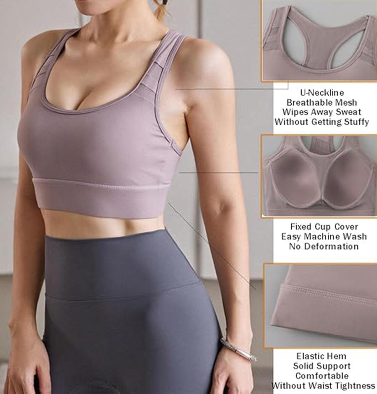 ljhjdkxf ljhjdkxf Plus Size Sports Bra High Impact,High Strength Shockproof Comfortable High Impact Plus Size Sports Bra (2 PCS-Purple,S)