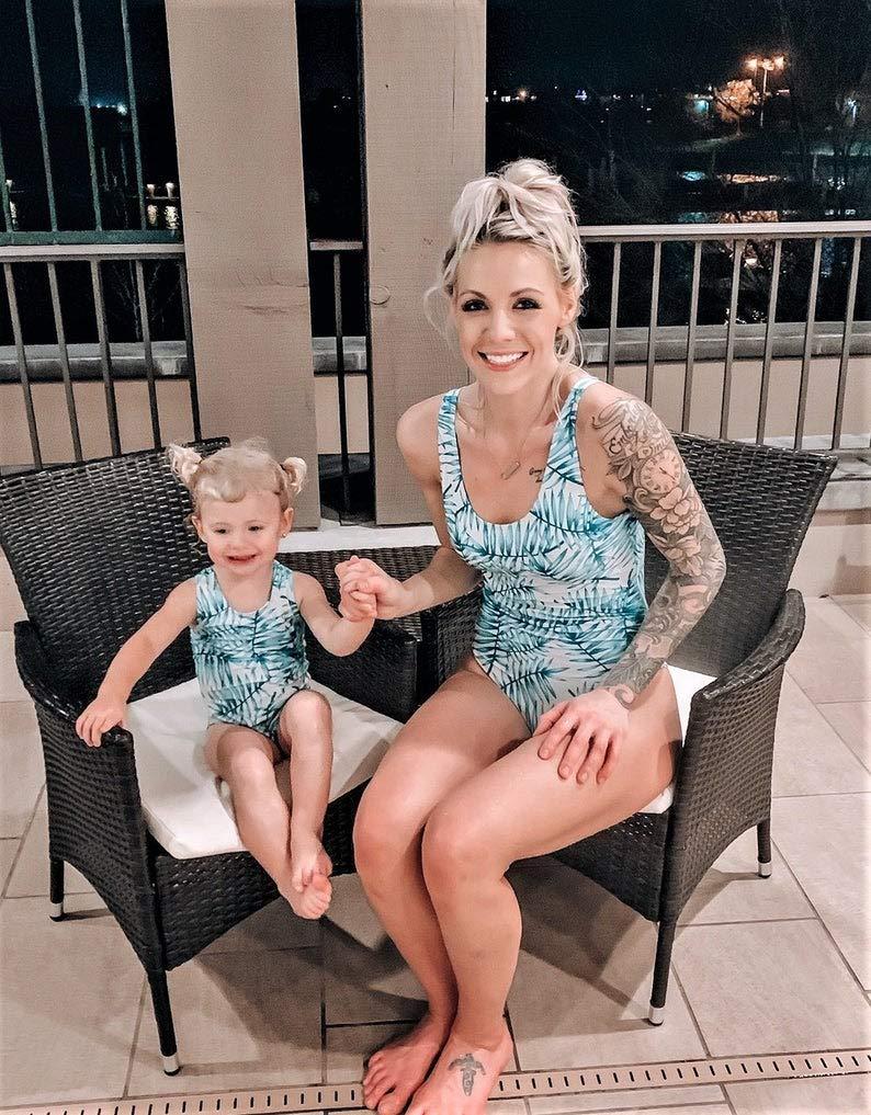 TinyTotsKids Mommy and me Swimsuit,Matching Swimsuit,Mother Daughter Swimsuit,Family Swimwear (Child - 6m) Multicolored