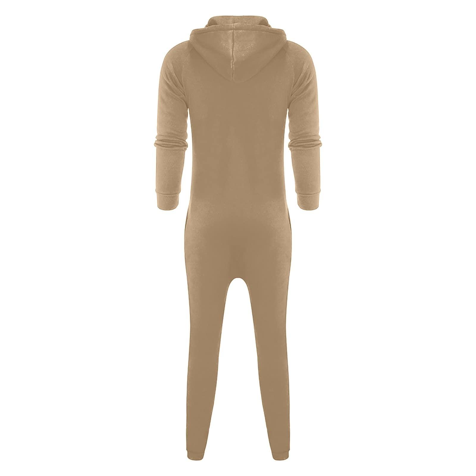 ZYXTIM Adult Christmas Onesie Pajamas for Men - Fleece Hoodie One Piece PJs With Zipper - Flannel