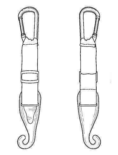MAXOPS MAXOPS A Pair of Patented CJ Fence Hooks for Bat Bags, Tennis Bags, Water Bottles and Camping