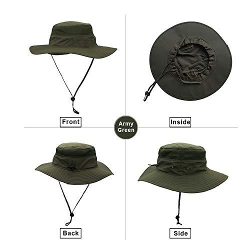 EONPOW EONPOW Fishing Hats Windproof UPF50+ UV Protection Bucket Beach Mesh Sun Hat 56-61cm Dark Gray